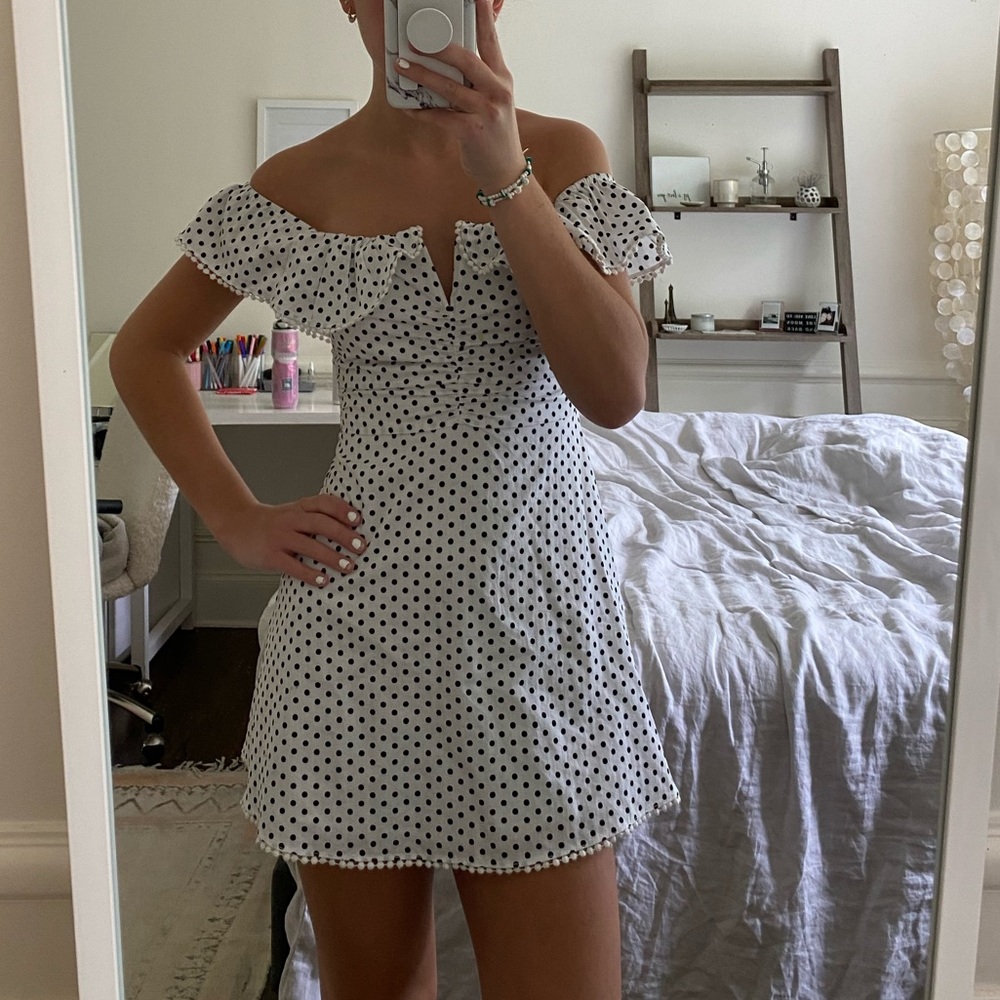 Polka Dot off the shoulder dress